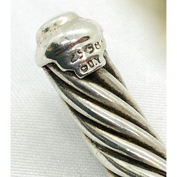 David Yurman Twisted Cable Cuff Bracelet 925 Silver & 14k Gold Amethyst - Picture 5 of 12